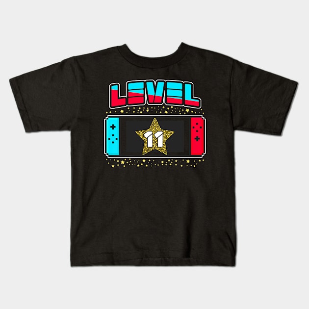 Level 11 Birthday Gifts Boy 11 Years Old Video Games Kids T-Shirt by Tun Clothing